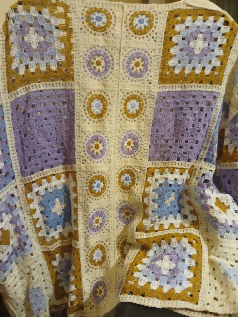 Crochet Patchwork Open Cardigan One Size - Picture 7 of 7